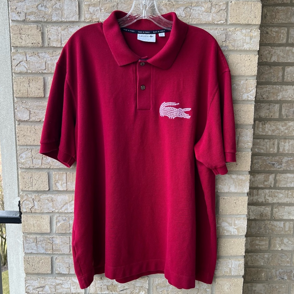 Lacoste Made in France Classic Fit Organic Cotton Polo in Bordeaux